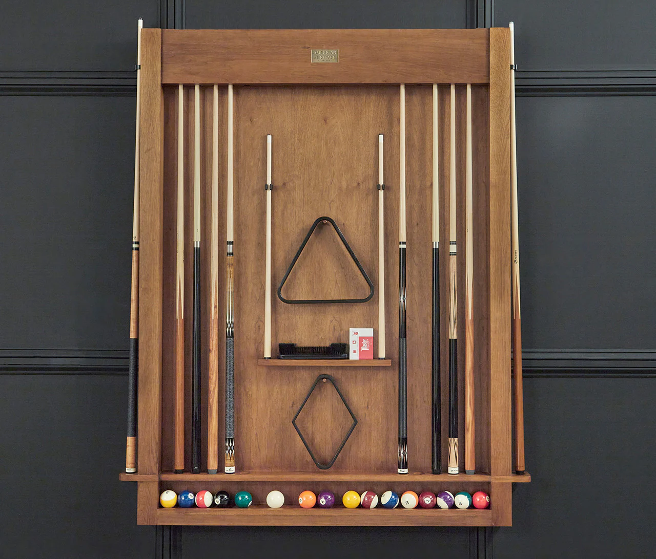 Alta Cue Rack Wall Mount 12 Cues - Brushed Walnut - Image 5
