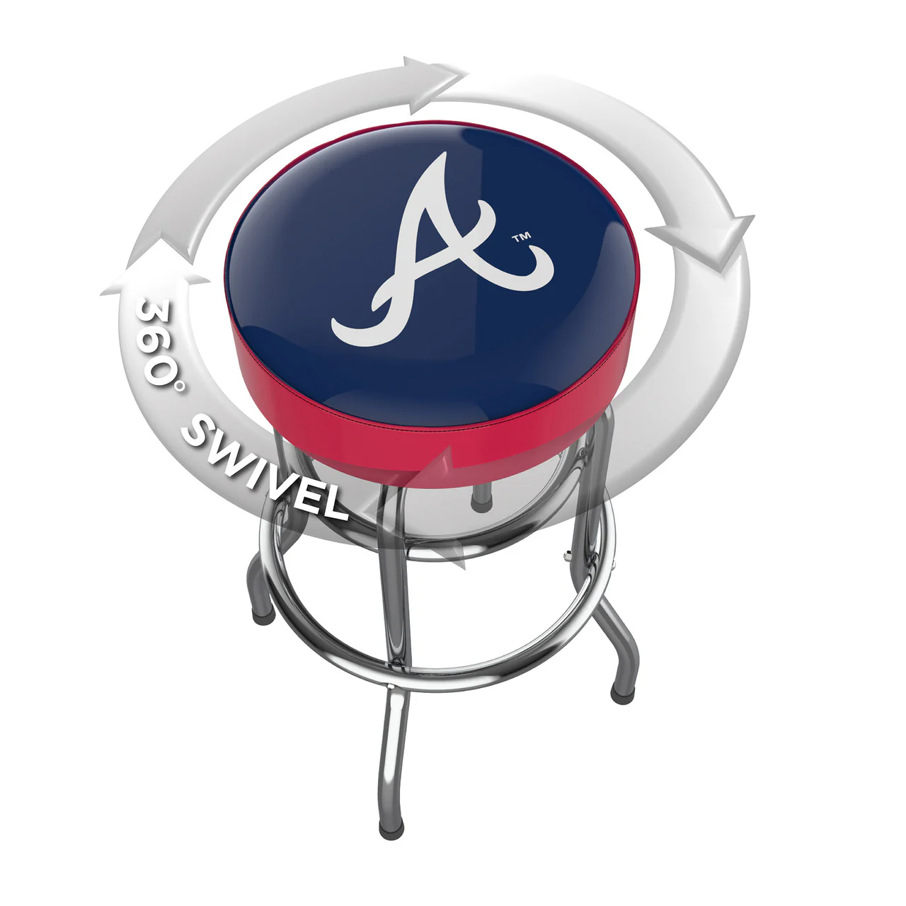 Atlanta Braves Bar Stool Chrome - Image 3