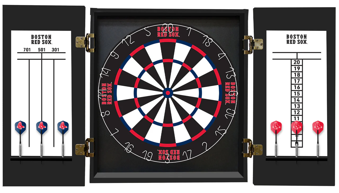 Boston Red Sox Dartboard Cabinet Set Fan's Choice - Image 3