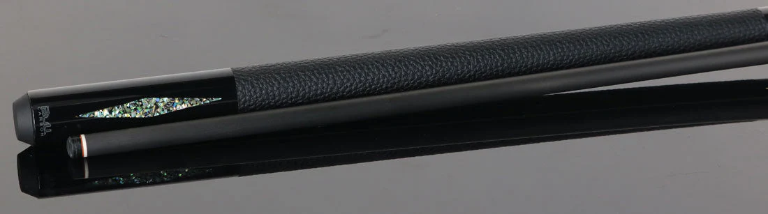 Bull Carbon BCD1BK6 Black with Galaxy Inlays Play Cue with Textured Leather Wrap - Image 3