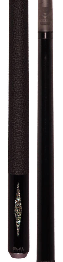 Bull Carbon BCD1BK6 Black with Galaxy Inlays Play Cue with Textured Leather Wrap - Image 5