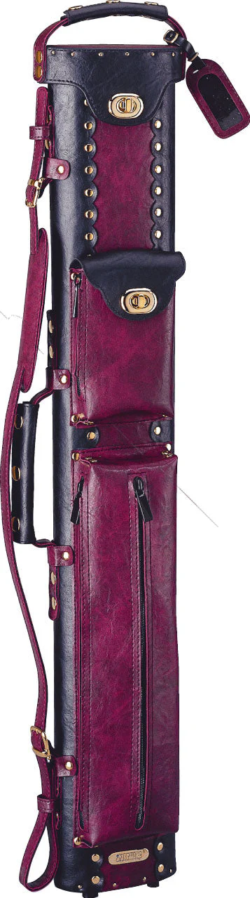 Instroke Vinyl Cowboy Series 3x7 Hard Cue Case - Black/Burgundy - Image 2