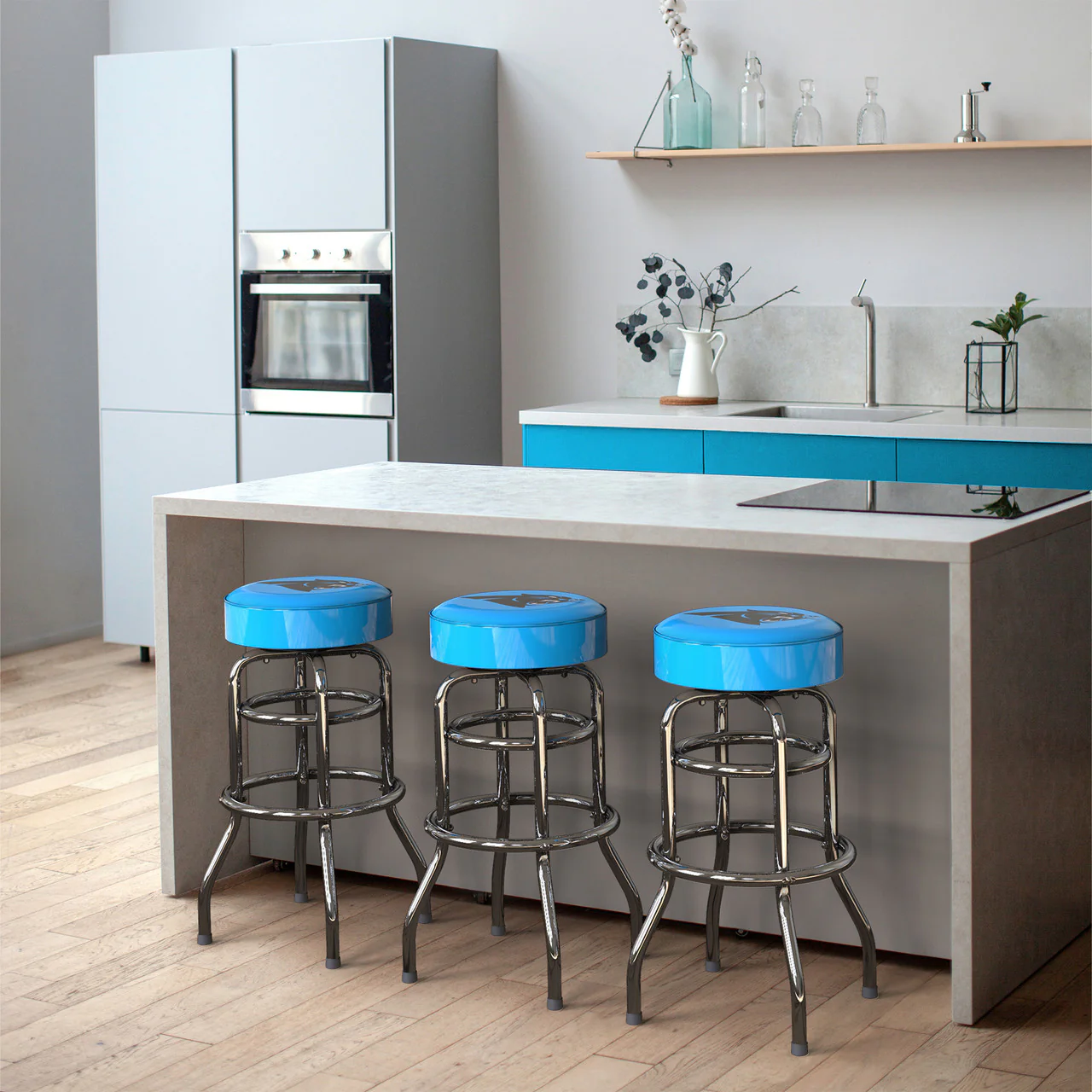 Carolina Panthers Bar Stool Chrome - Image 6