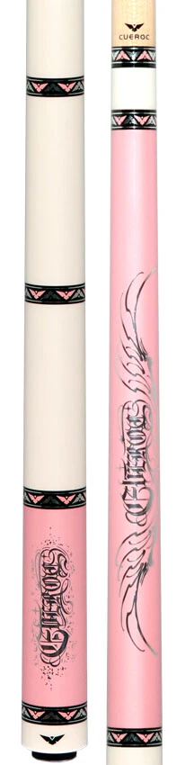 Cueroc CR-D05 Goth 1 No Wrap Pool Cue - Pink with Silver Graphic - Image 5