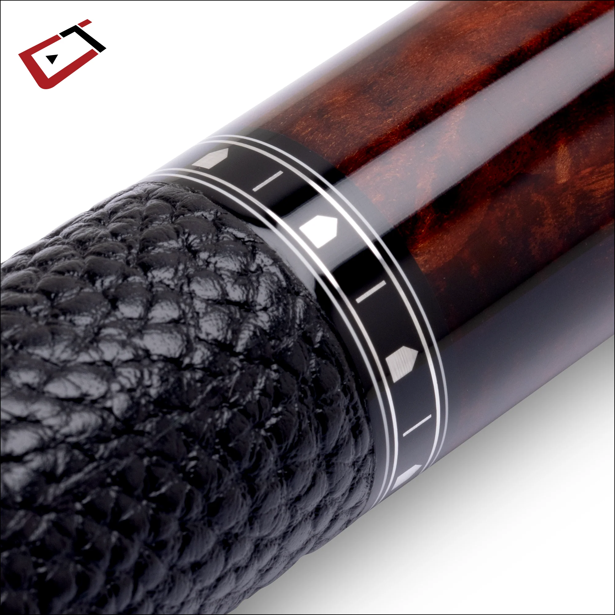 Cuetec 95-112LTWS Cynergy Truewood Mappa Burl 2 Leather Wrap Play Cue  - 11.8mm - Image 3
