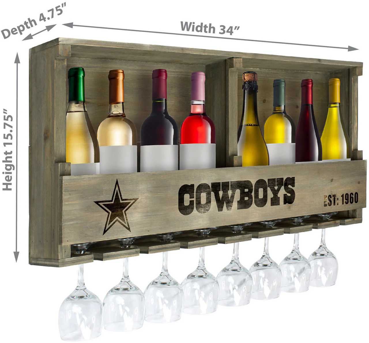 Dallas Cowboys Bar Shelf Reclaimed Wood - Image 4