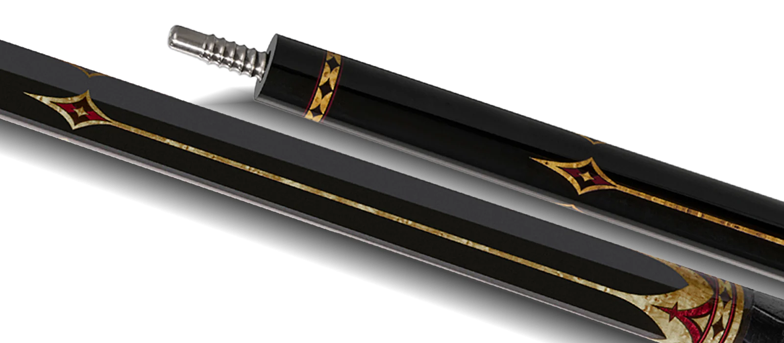EVO Crown Royal Black Pool Cue with Black Crocodile Wrap - Image 7