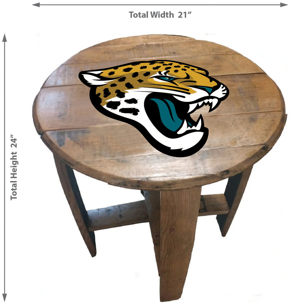 Jacksonville Jaguars Oak Barrel Table - Image 2