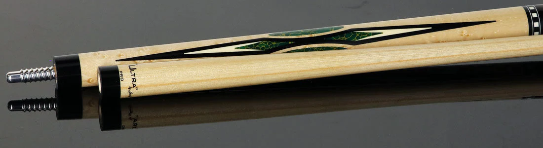 Jacoby HBV2 Series Pool Cue - Birdseye Maple with Arizona Jade Inlays and Ziricote Wrap - Image 4