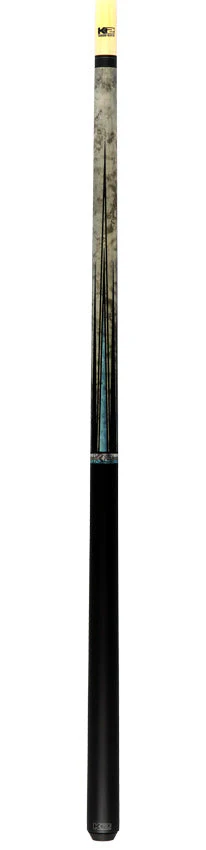 K2 KLLE1N No Wrap Graphic Pool Cue - Matte Gray-Stained Maple and Blue Points with 12.50mm LD Shaft - Image 2