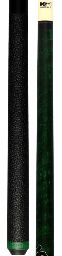 K2 KLCGN Pool Cue with Leather Wrap - Matte Green-Stained Maple with 12.50mm LD Shaft - Image 5