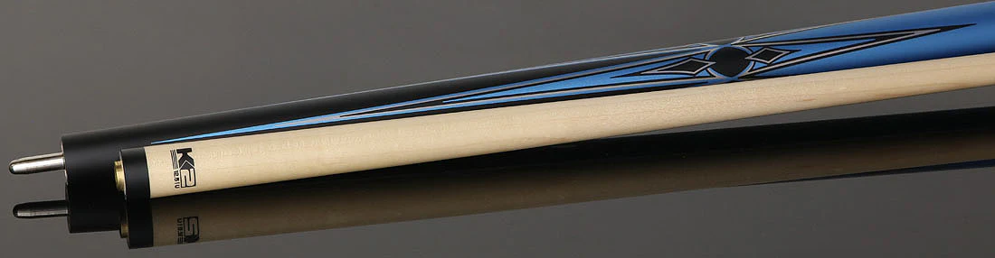 K2 KL160BL Pool Cue Matte Metallic Blue with Silver and Black Graphic - Image 4