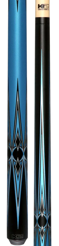 K2 KL160BL Pool Cue Matte Metallic Blue with Silver and Black Graphic - Image 5