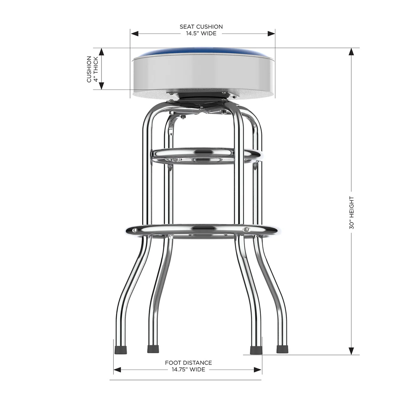 Kansas City Royals Bar Stool Chrome - Image 2
