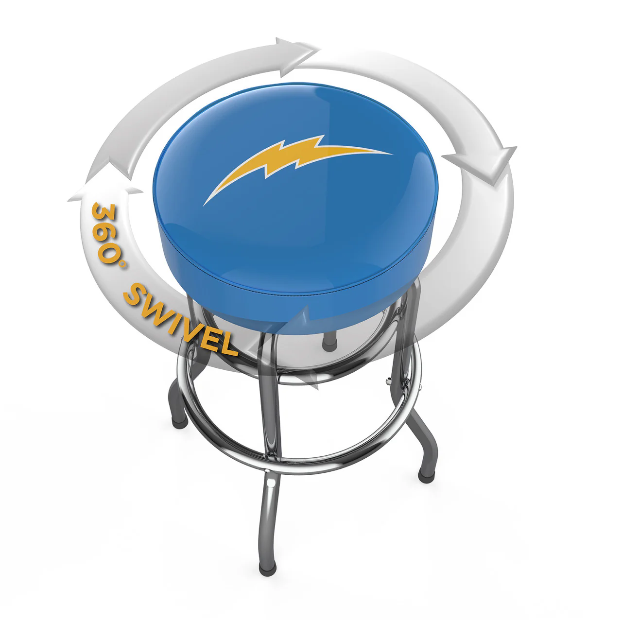 Los Angeles Chargers Bar Stool Chrome - Image 3