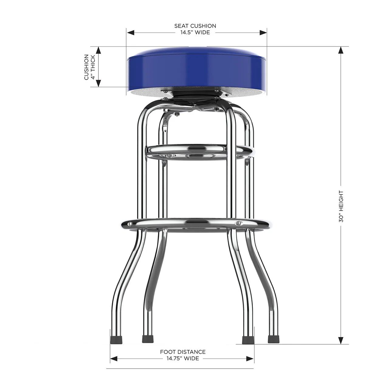 Los Angeles Rams Bar Stool Chrome - Image 3