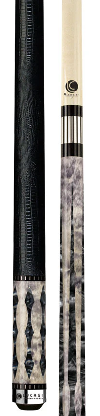 Lucasi Zero Flexpoint Gray Stained Marble Pete Pool Cue - LZ2004BK - Image 3