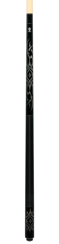 Lucky L48 Pool Cue - Gray Tribal Graphic with Irish Linen Wrap - Image 4
