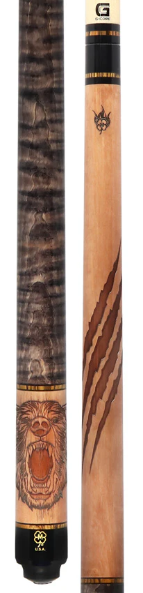 McDermott G339 G Series No Wrap Pool Cue - Wildfire 3D Grizzly Bear with Gray-Stained Maple Wrap Handle - Image 5