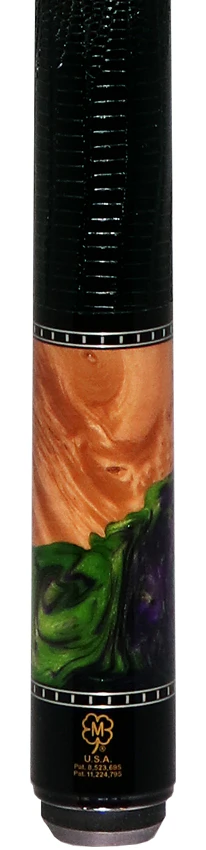 McDermott H1453 H-Series Pool Cue - Zombie Night ShokWood with Lizard Leather Wrap - Image 2