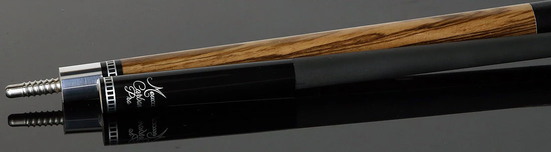 Meucci Exotic Wood Series EWSZWC Pool Cue - Zebrawood with Lizard Leather Wrap and Carbon Shaft - Image 4