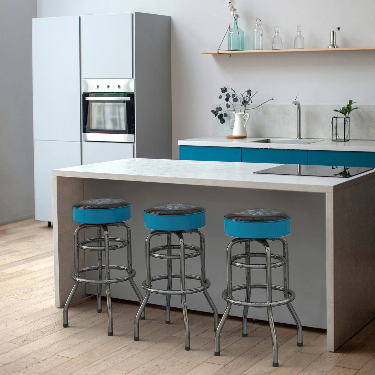 Miami Marlins Bar Stools Chrome - Image 5
