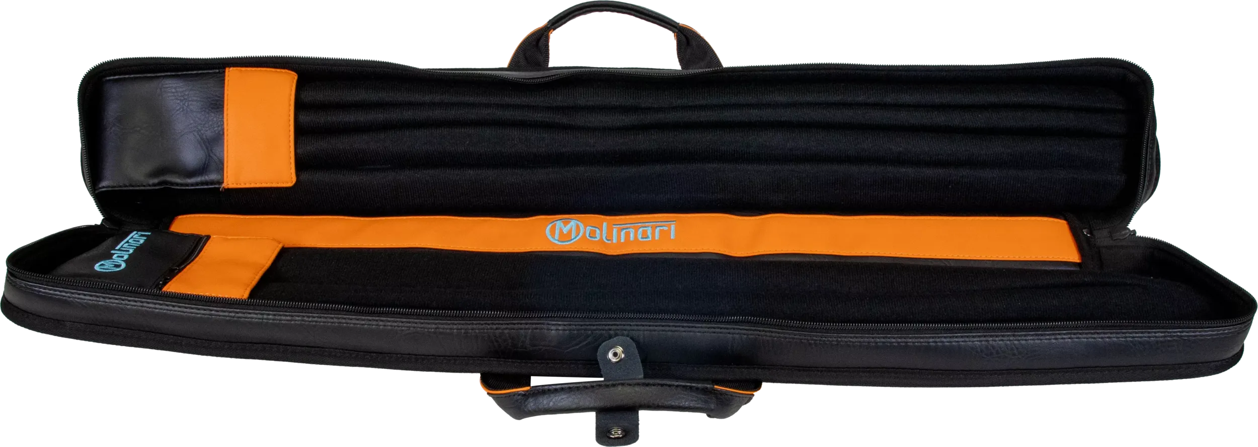 Molinari Classic Butterfly 2x4 Soft Cue Case - Black / Orange - Image 5