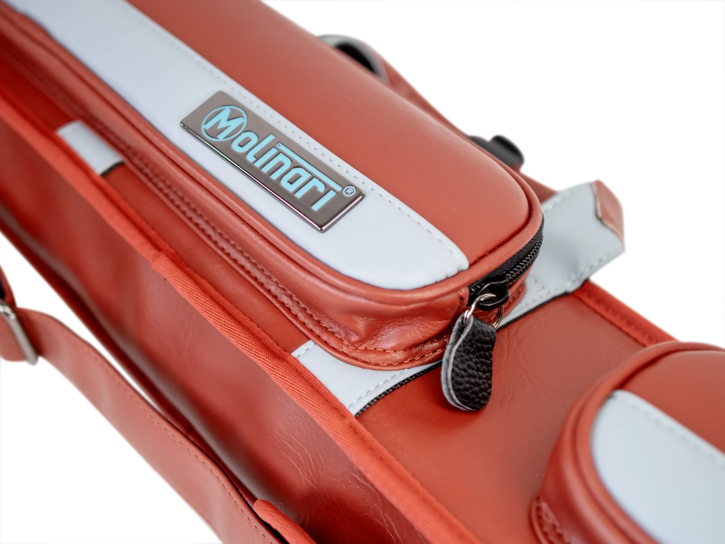 Molinari Classic Butterfly 2x4 Soft Cue Case - Brown / Light Blue - Image 10