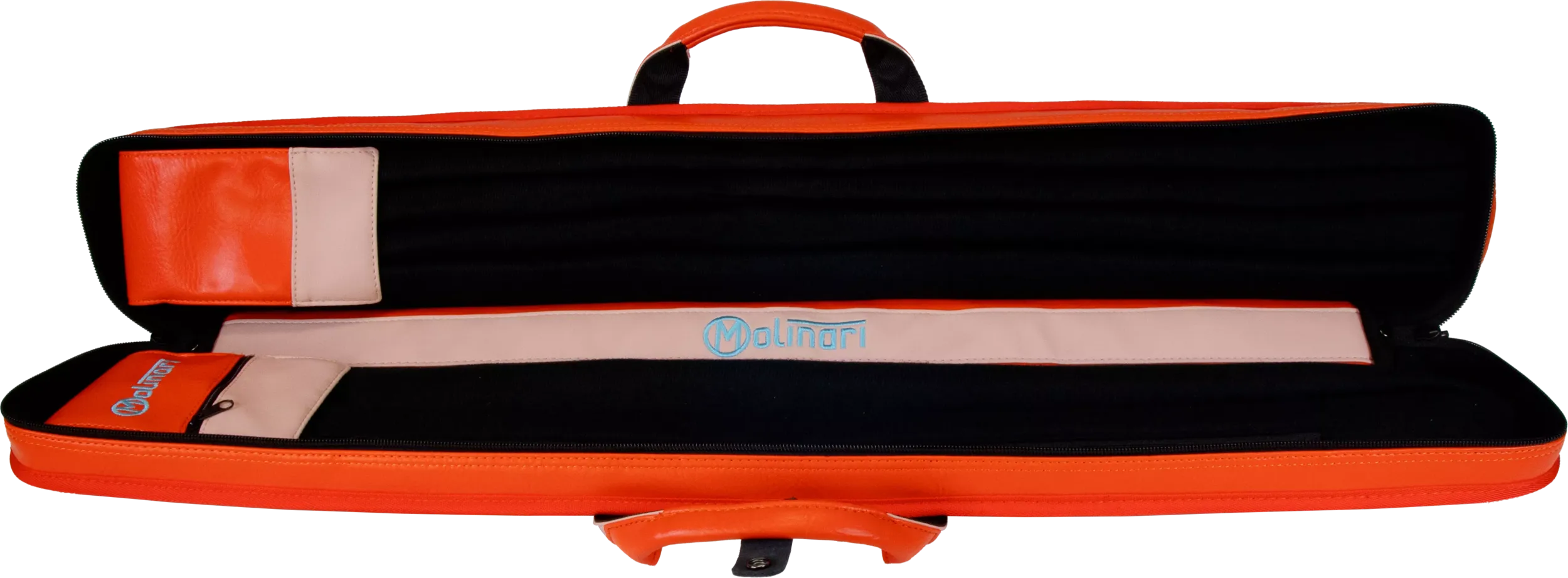 Molinari Classic Butterfly2x4 Soft Cue Case - Orange / Light Pink - Image 6