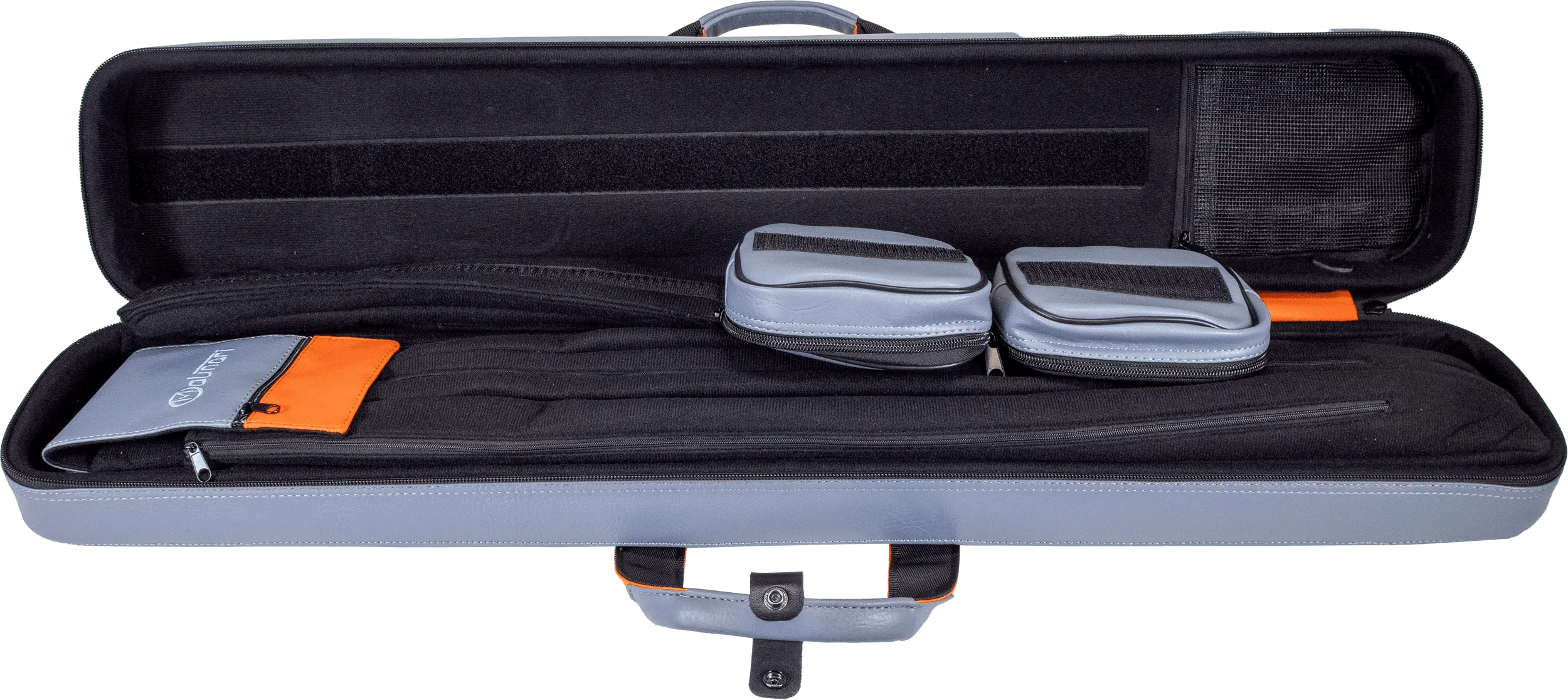 Molinari Flat Butterfly 3x6 Hard Cue Case - Gray / Orange - Image 7