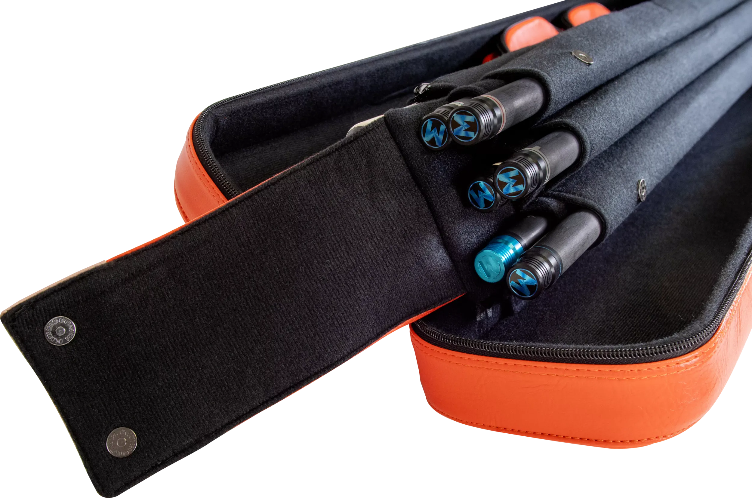 Molinari Classic Butterfly 3x6 Soft Cue Case - Orange / Light Pink - Image 10