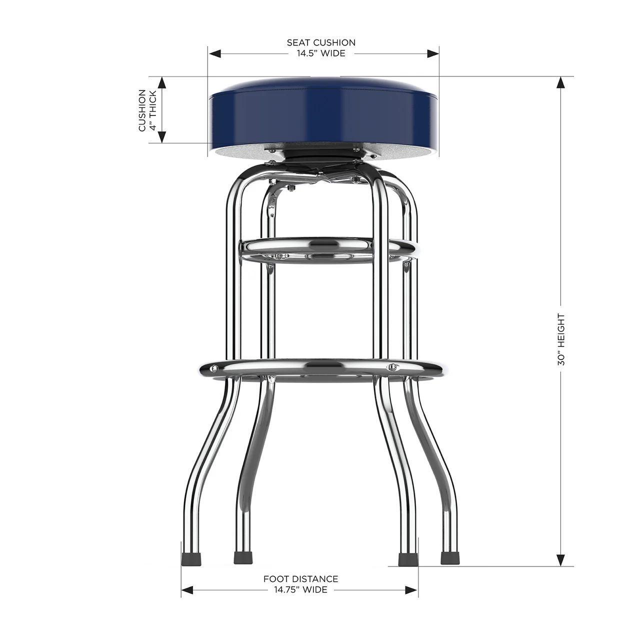 New England Patriots Bar Stool Chrome - Image 2