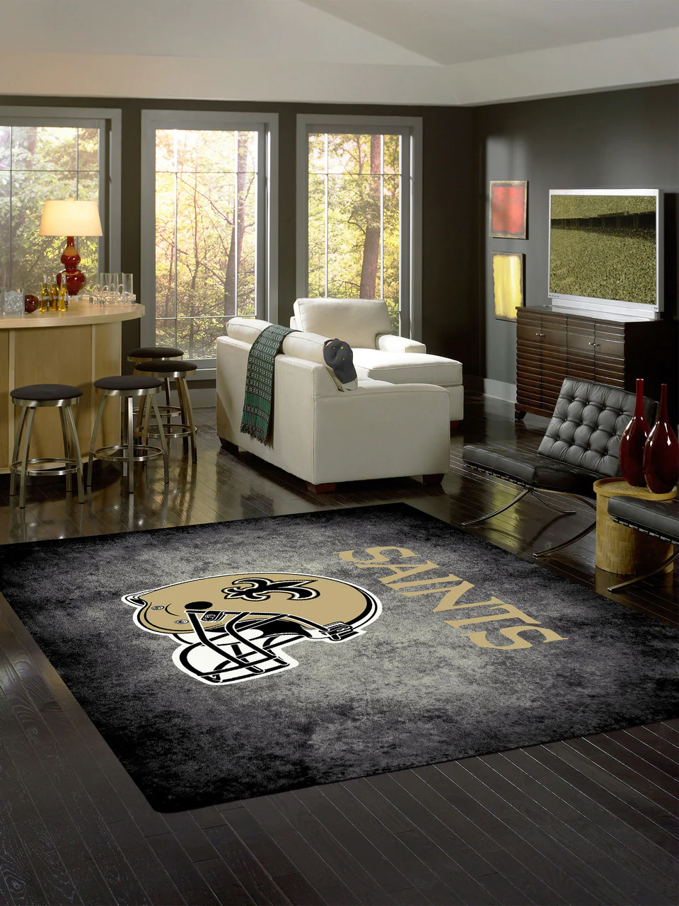 New Orleans Saints Rug Distressed - Image 3