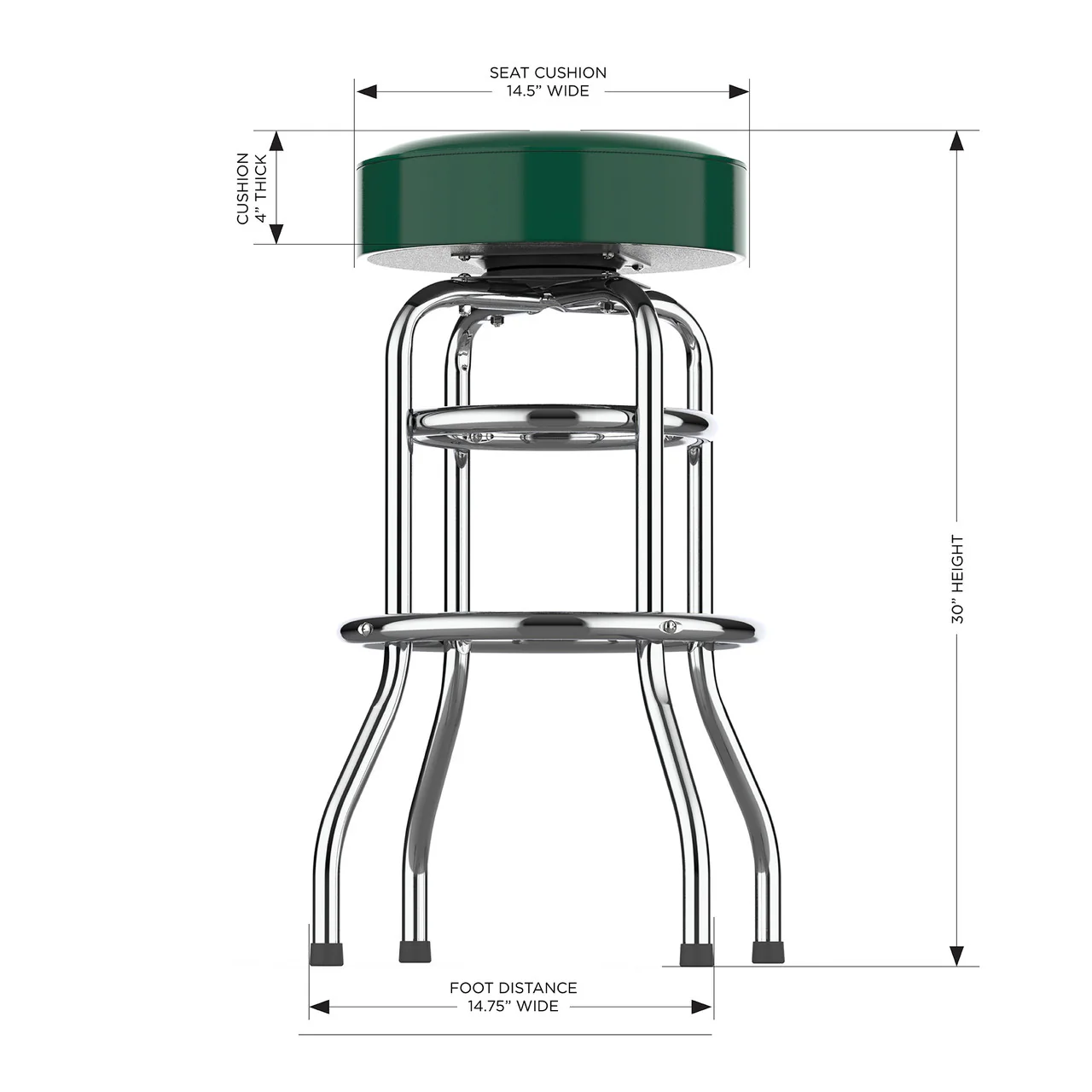New York Jets Bar Stool Chrome - Image 2