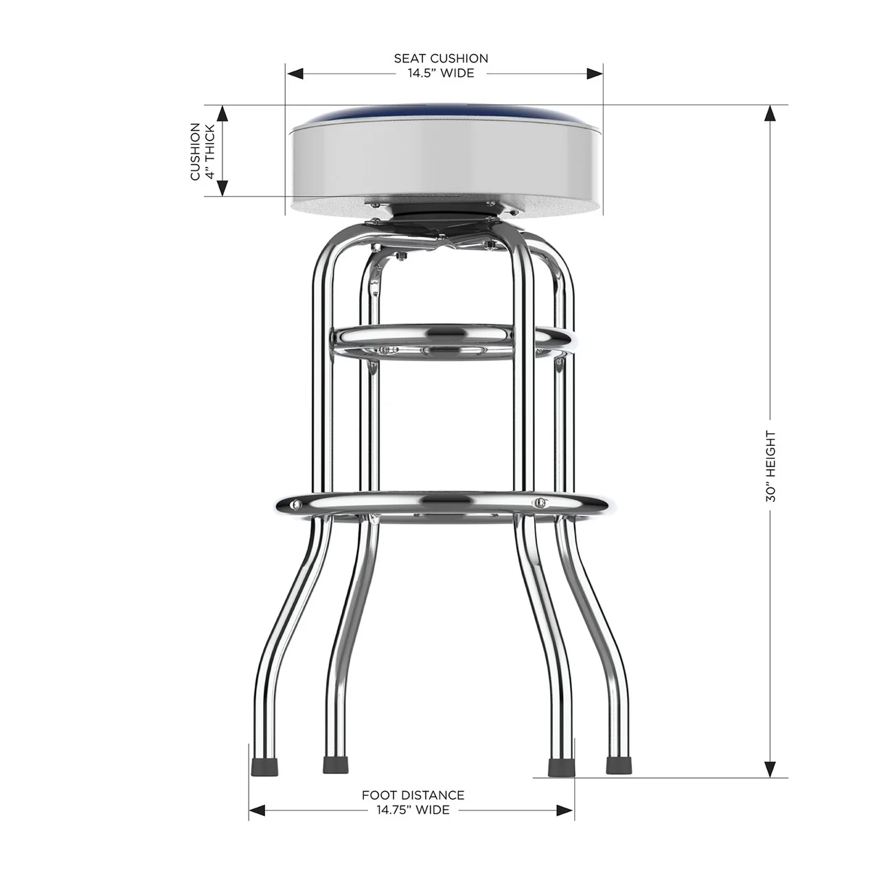 New York Yankees Bar Stool Chrome - Image 3