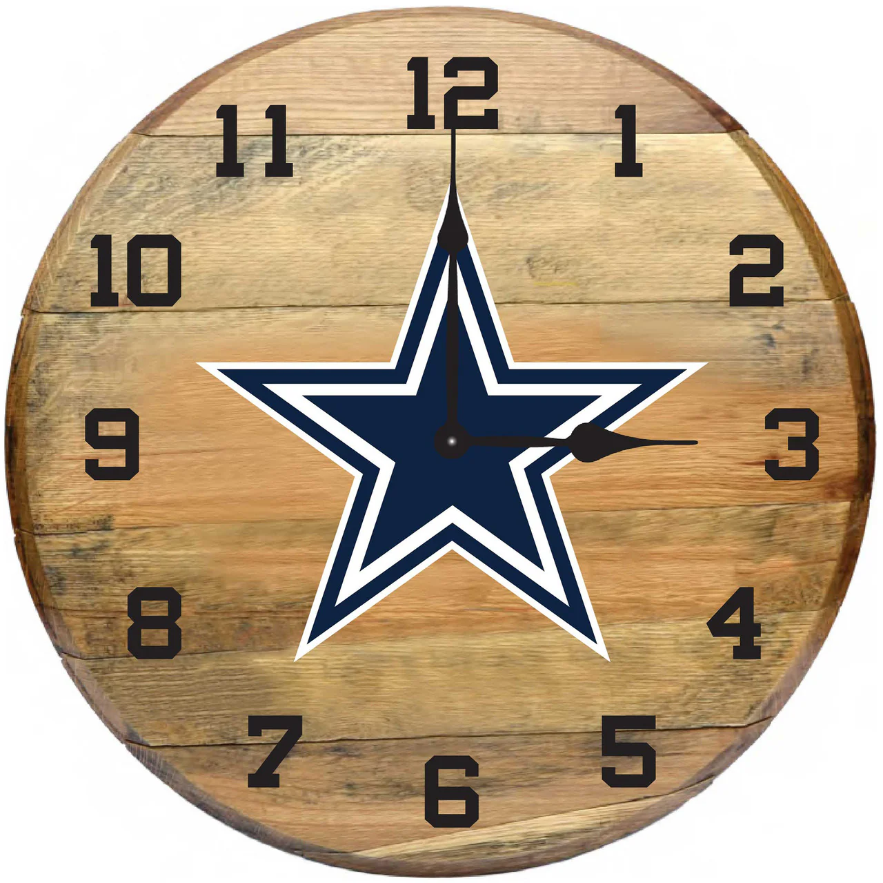 NFL Fan's Choice Oak Barrel Clock - Image 9