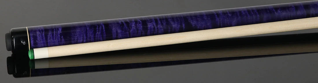 J Pechauer JP08T JP T Series No Wrap Pool Cue - Natural-Stained Maple with Purple Point Inlays - Image 3