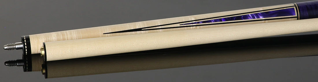 J Pechauer JP08T JP T Series No Wrap Pool Cue - Natural-Stained Maple with Purple Point Inlays - Image 4