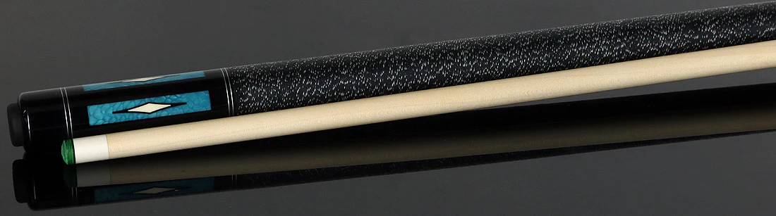 J Pechauer P18R Pro R Series  Pool Cue - Ebony-Stained Maple with Aqua Exotic Points and Sim. Ivory Inlays with Irish Linen Wrap - Image 3