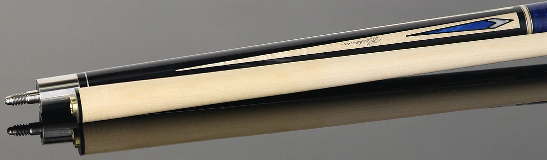 Pechauer P10R Pro R Series No Wrap Pool Cue - Ebony-Stained Maple with Maple Points and Blue Stained Maple Wrap Section - Image 4