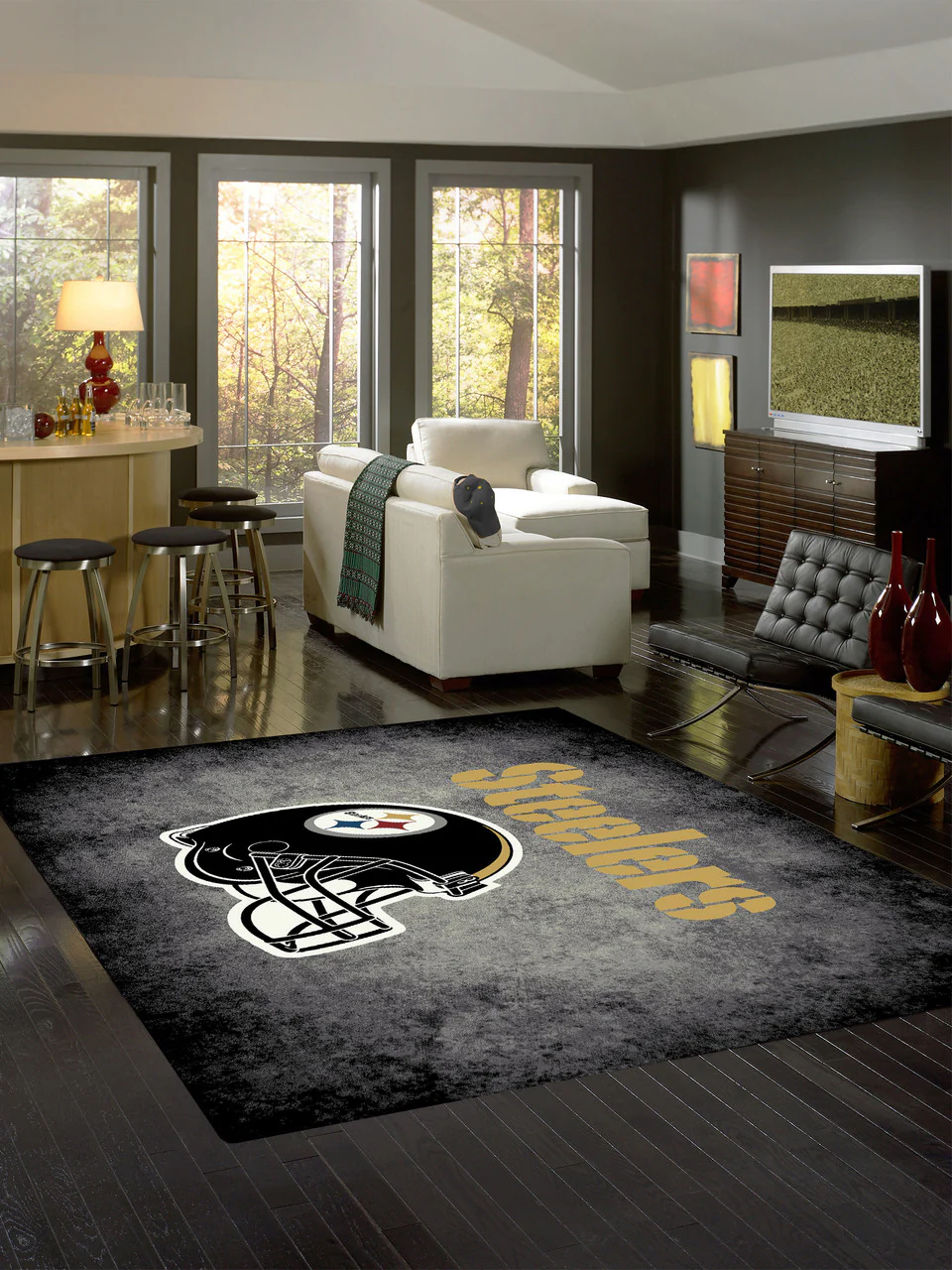 Pittsburgh Steelers Rug Distressed - Image 3