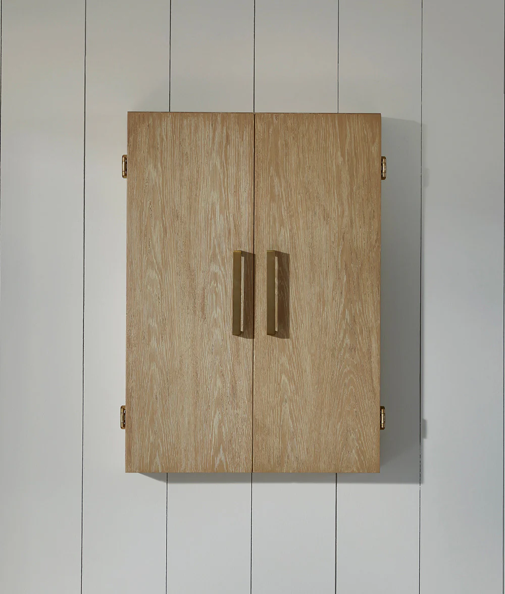 American Heritage Wall Mount Port Royal Dartboard Cabinet - White Oak - Image 2