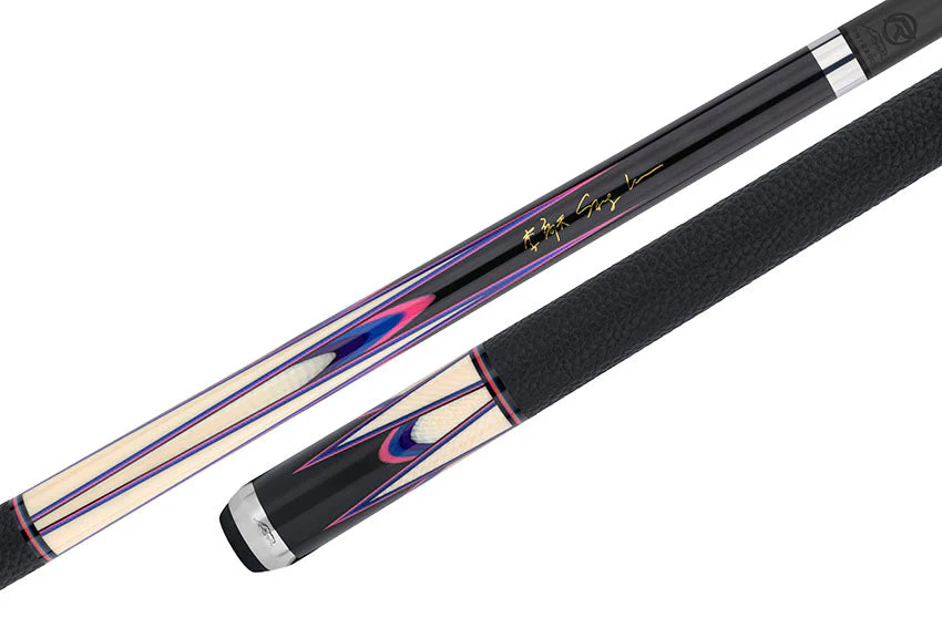 Predator Sang Lee 2-1 Black with Pink / Blue / Purple / Ivorine Butterfly Points Limited Edition Pool Cue - Radial - Image 7