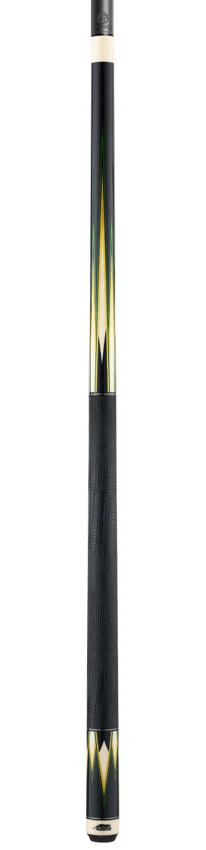 Predator Truesplice 16 Ebony Forearm with Green and Yellow Veneers Pool Cue with Lizard Wrap - Radial - Image 4