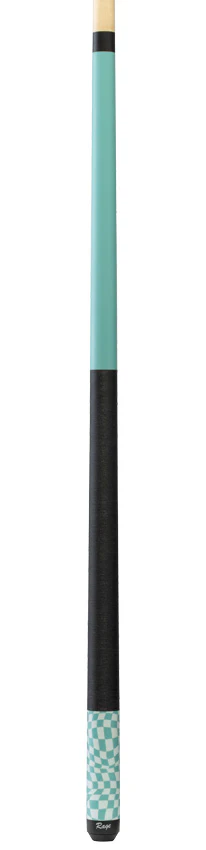 Rage RG07 Pool Cue with Pressed Nylon Wrap - Sky Blue Warped Checkers - Image 4