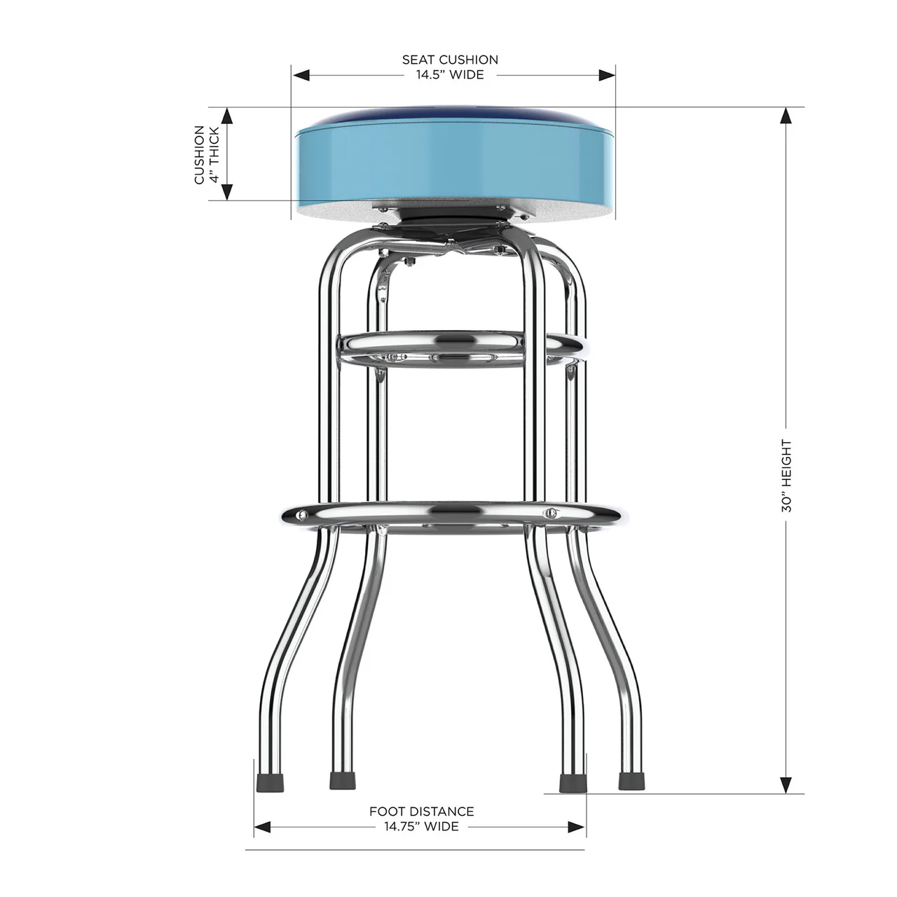 Tampa Bay Devil Rays Bar Stool Chrome - Image 2
