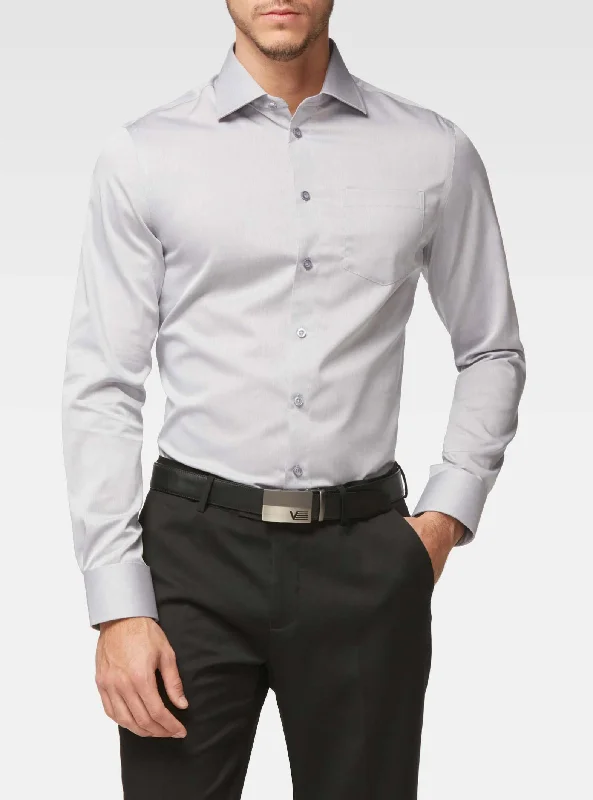Semi-fitted two-tone end-on-end shirt