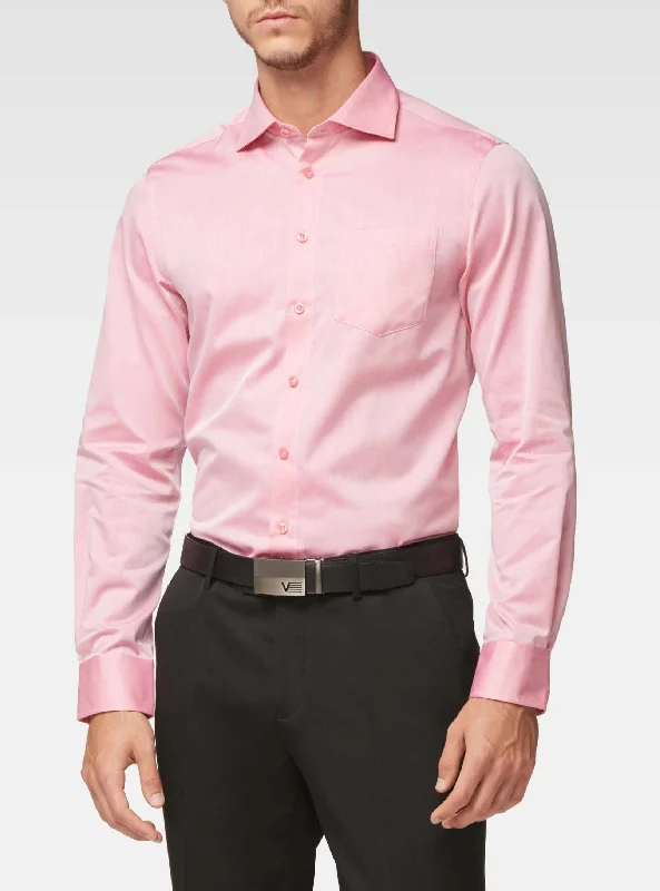 Semi-fitted two-tone end-on-end shirt