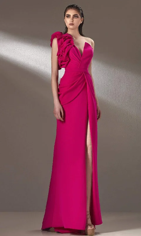 MNM Couture - K3904 Asymmetrical A-Line Evening Dress